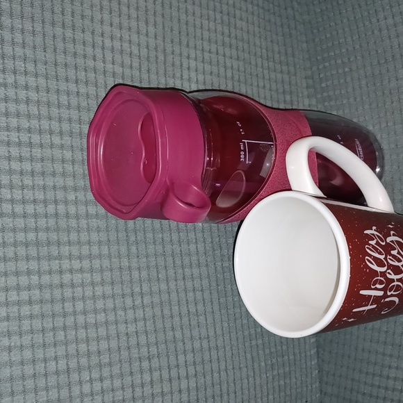 2pc plum/wine Holiday drinkware (122623F). - Picture 2 of 9